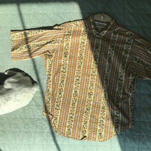 Vintage Floral Patterned Button Down Shirt